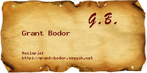 Grant Bodor névjegykártya