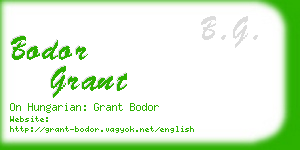 bodor grant business card